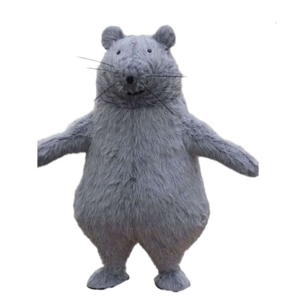 Costumi mascotte Costume da ratto Iatable per adulti Costume completo da topo peloso gonfiabile per topi Vestito da topo che cammina Vestito operato da carnevale