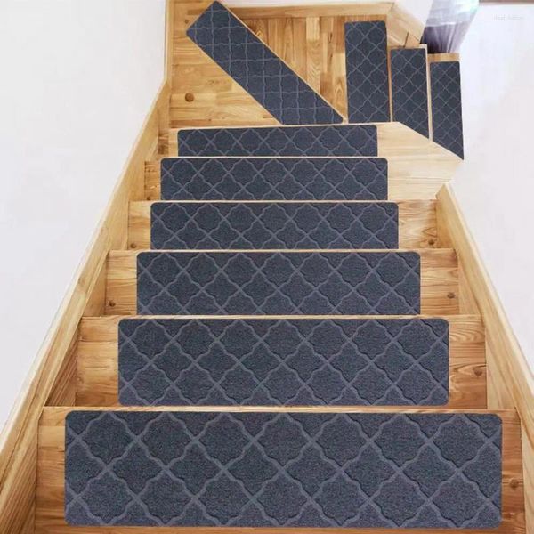 Tapetes Tapete de escada requintado reutilizável largo usa padrão de alvenaria em relevo tapete de chão suprimentos domésticos