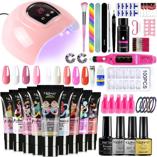 Kits Poly UV -Gel -Kit alle für Maniküregel Nagelverlängerung Set Slip Solution Builder Acrylgel Polnisch Nagelkunstwerkzeug Design Fingerspitzen