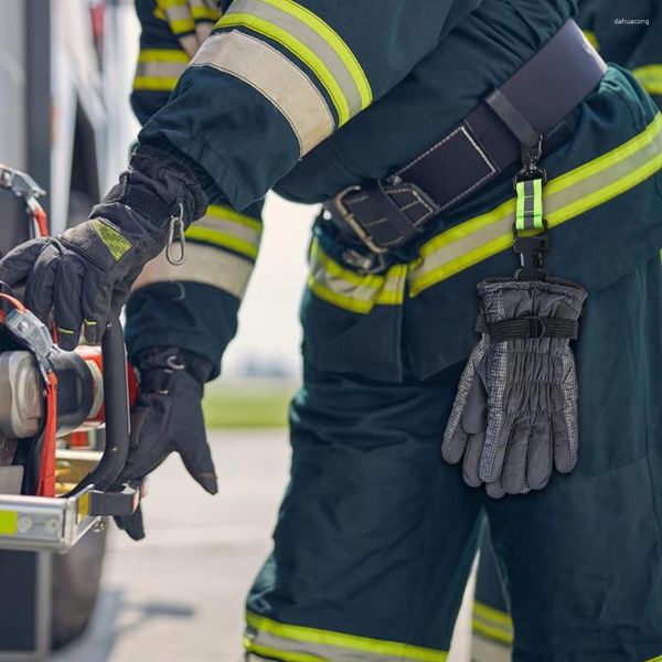 Luvas de ciclismo, cinta de luva de bombeiro, clipes de segurança com guarnição reflexiva, para trabalho, resgate, fogo, acessórios de engrenagem