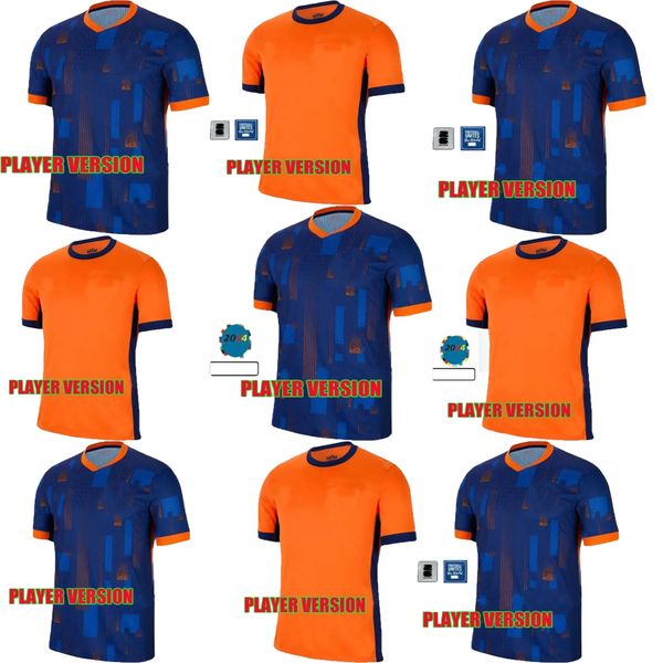 2024 Holanda Memphis Soccer Holland Club Jersey Jong Virgil Dumfries Bergvijn Camisa Klaassen Blind de Ligt Men Player Version Jersey