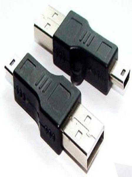 Conversor de adaptador USB A para Mini B inteiro cabo de dados de 5 pinos MaleM MP3 PDA DC preto 50pcs6677587