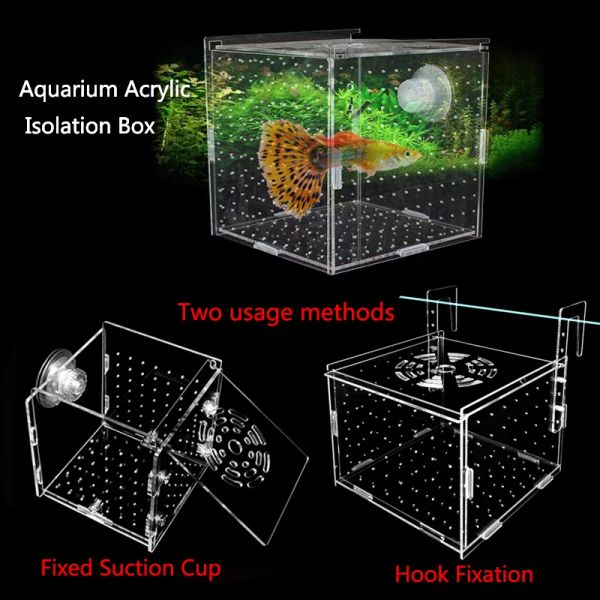 Feeder Hohe Transparenz Acryl Aquarium Fisch Zucht Isolation Box Fisch Aquarium Züchter Schlüpfen Inkubator Aquarium Zubehör