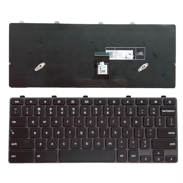 Teclado de substituição de laptop para Dell Chromebook: 3100 5190 Substituição de teclado para TPN-136US001909 AE09U018 NSK-EJ1SW, sem