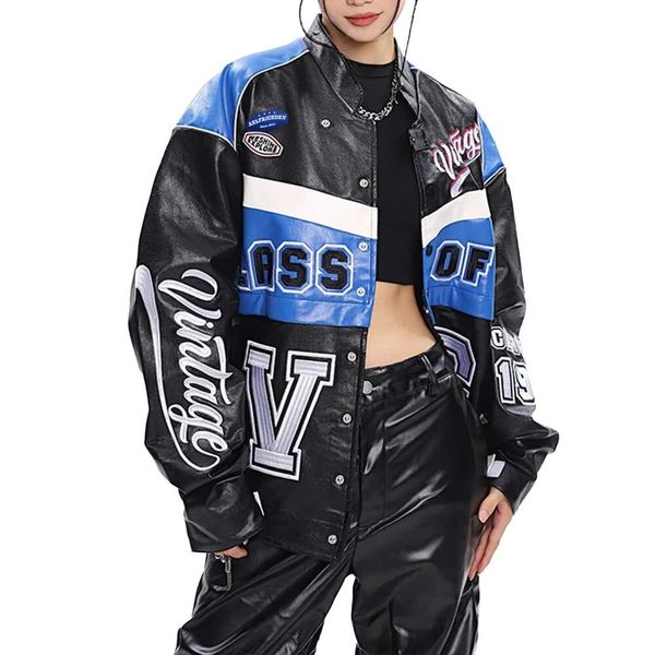 Aelfric Eden da uomo Racing oversize Varsity Nascar Bomber in pelle da donna Cappotti casual unisex