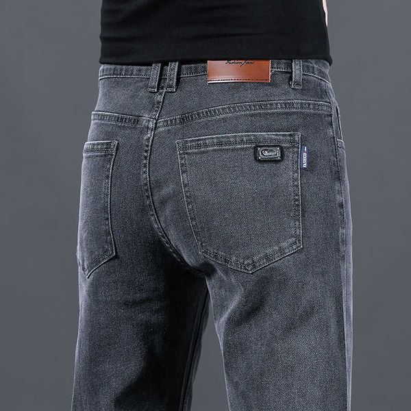 Мужские эластичные джинсы LEE, свободные прямые повседневные брюки для весенне-осенних работ на стройке, мужские износостойкие рабочие брюки