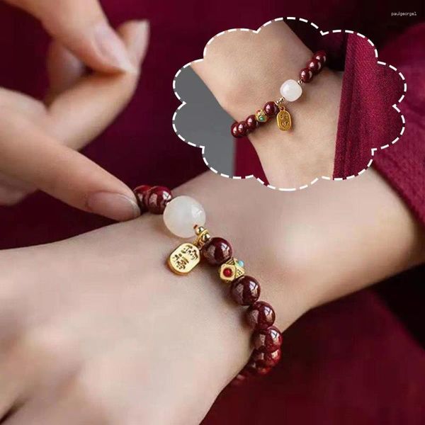 Braccialetti con ciondoli Ricchezza Fortunata Stringa Rossa Braccialetto di Perline Braccialetto Fatto a Mano Regolabile Attirare Denaro per Le Donne Gli Uomini Regalo M1V3