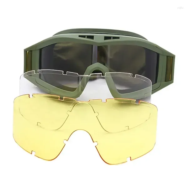 Occhiali da esterno Occhiali da deserto tattici Occhiali sportivi antipolvere Locusta militare Ventola da impatto Moto anti-tiro