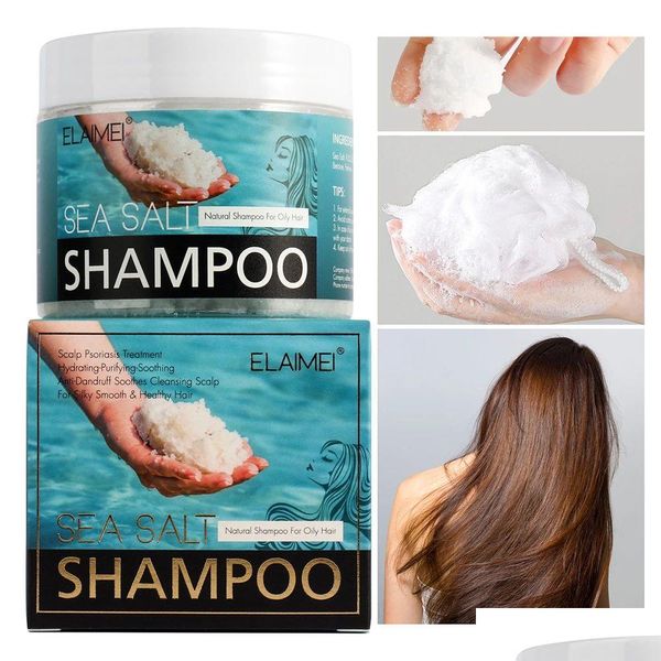 Tratamentos de salão de cabeleireiro natural sal marinho shampoo tratamento esfrega couro cabeludo esfoliante beleza condicionador de cuidados pessoais dec889 drop delive dh1sr