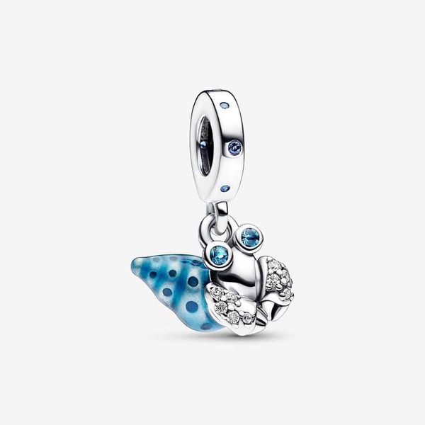 Hermit Crab Dangle Charm Pandoras 925 Sterling Silver Luxury Charm Set Pulseira Fazendo encantos Designer Colar Pingente Caixa Original Top Quality Factory Atacado