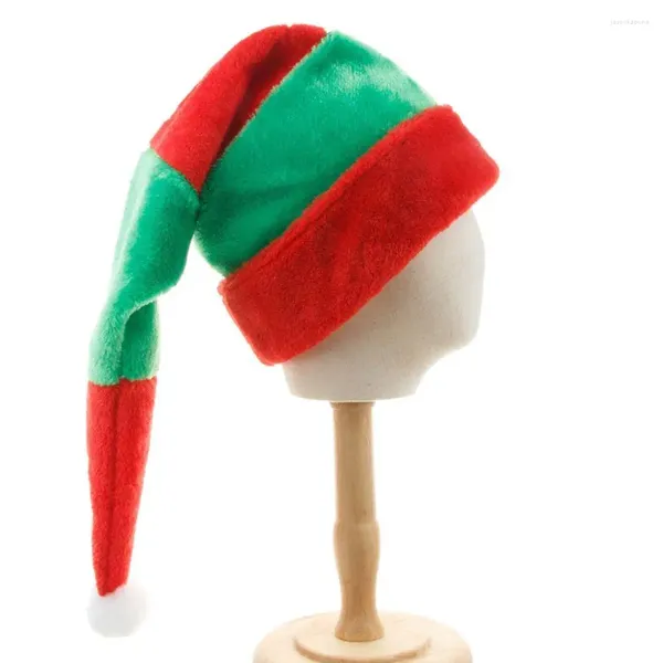 Berets Grande Skullies Papai Noel Elk Clown Cap Bola de Pelúcia Coreano Inverno Caps Vermelho Verde Listrado Mulheres Chapéus de Natal Veludo