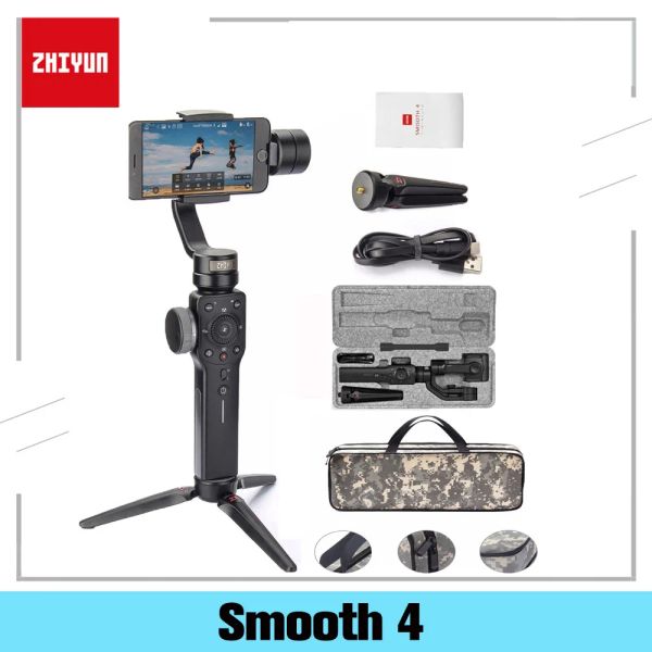 Cabeças Zhiyun Smooth 4 3axis Mobile Handheld Gimbal Stabilizer para iPhone 8 x Samsung S8+ Plus Galaxy S9 Smartphone Cell Phone
