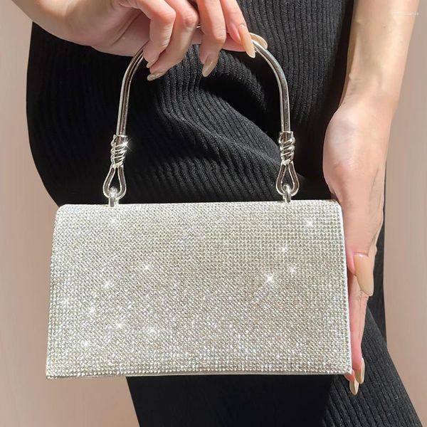 Abendtaschen Glitter Diamant Bankett Handtaschen Weibliche Geldbörse Kette Schulter Luxus Strass Kupplung Top Griff Bolsos Para Mujer