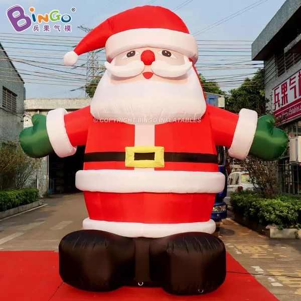 10 mH (33 piedi) Figure pubblicitarie giganti gonfiabili personalizzate di Babbo Natale in cartone animato soffiato ad aria per giocattoli sportivi per eventi di feste di Natale all'aperto