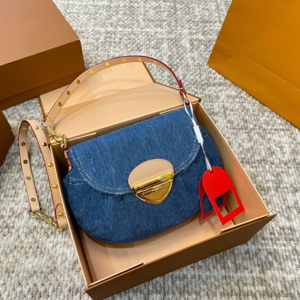 Borsa a tracolla in denim classico tramonto di design Borsa da donna Borsa a tracolla in pelle con patta moda Portafogli di marca di lusso di alta qualità