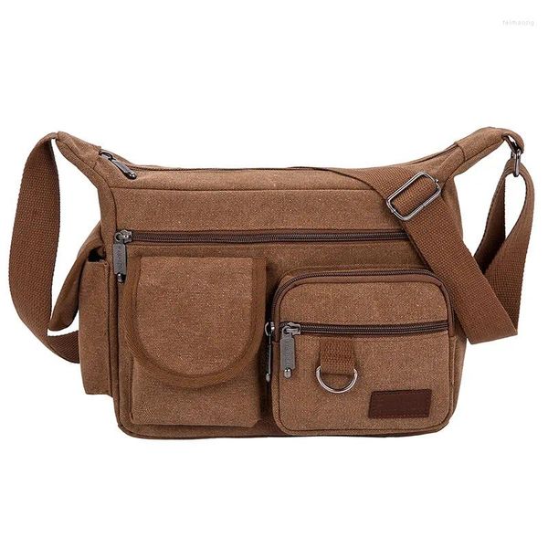 Umhängetaschen 2024 Mode Herren Canvas Tasche Britischer Retro Trend Große Kapazität Messenger Freizeit Reise Business