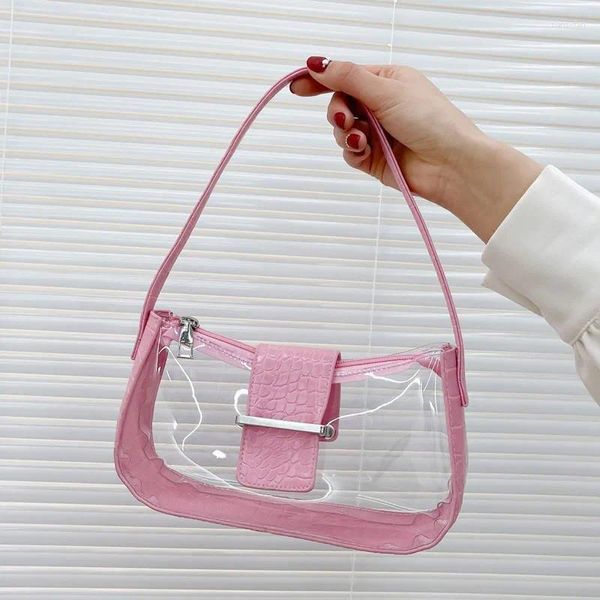 Borsa 2024 Borse a mano piccole per donna Design di lusso trasparente in PVC trasparente Gelatina Borse a tracolla per ascelle Messenger femminile