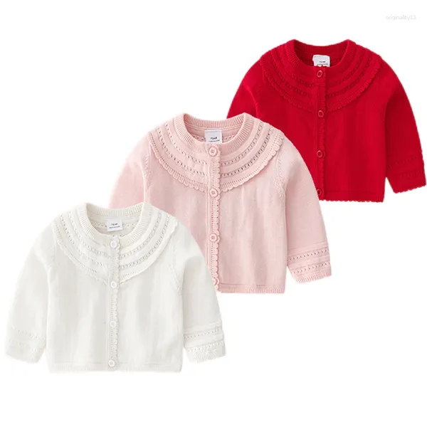 Giacche Cappotto in maglione per bambina Cardigan per bambino Maglieria nata Cardigan autunnale Giacca in cotone a maniche lunghe Top