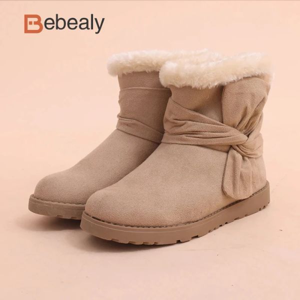 Botas bebeally macush pêlo mulheres botas de neve de inverno nova moda de lã natural