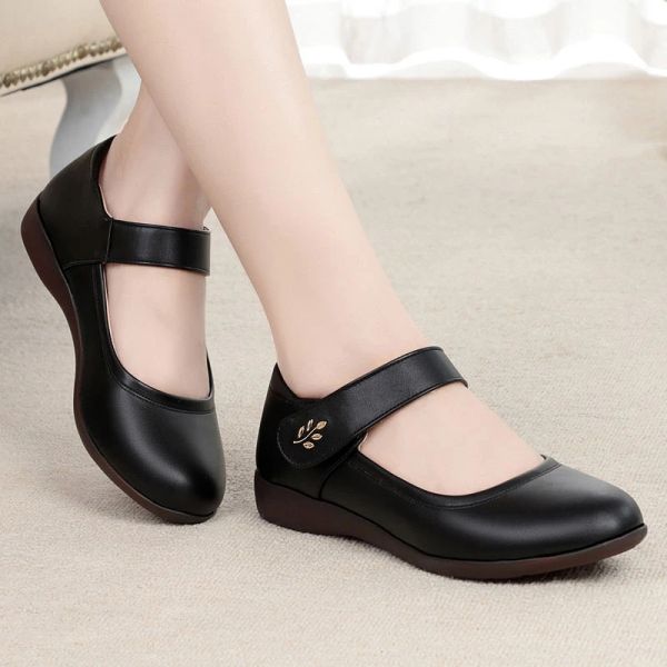 Flats Concise Ladies Flats Back Women Spring Shoes 2023 Classiche Women Women Leather Flats Economic Female Flats