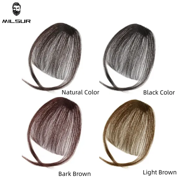 Franja Franja de cabelo humano para mulheres Franjas de cabelo pretas naturais Lady Human Hair Fringe Air Bangs Brown Color