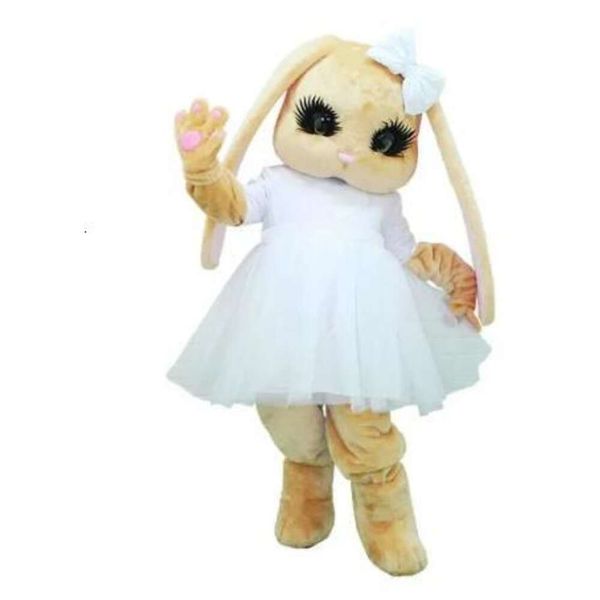 Trajes da mascote novo adulto halloween natal menina lebre coelho mascote dos desenhos animados de pelúcia fantasia vestido traje da mascote