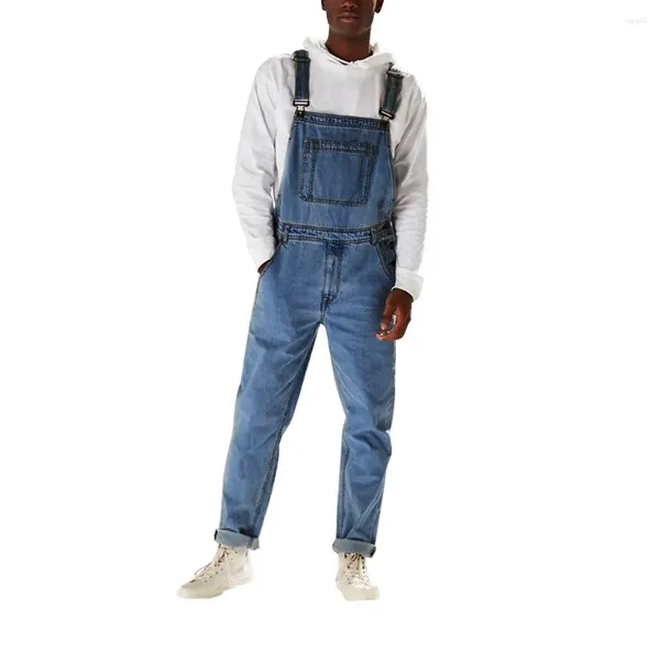 Männer Jeans 2024 Mode Demin Overalls High Street Männer Kleidung Frühling Sommer Casual Blau Overalls Masculinas