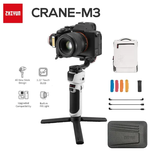 Heads Zhiyun Crane M3 3Axis Gimbal Handheld Stabilizer aynasız kompakt aksiyon kameraları telefon akıllı telefonlar iPhone 13