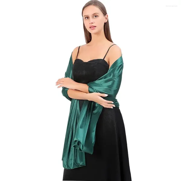 Lenços vestido colocação acessórios de roupas cachecol cor sólida cetim xale feminino seda estilo coreano