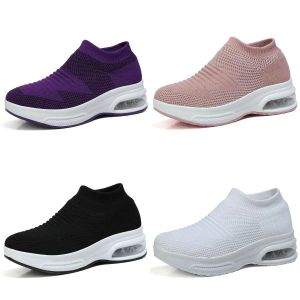 Novos sapatos anuais para caminhada Sapatos casuais tênis com almofada de ar sapatos acolchoados Branco Preto rosa roxo respirável antiderrapante quente confortável moda