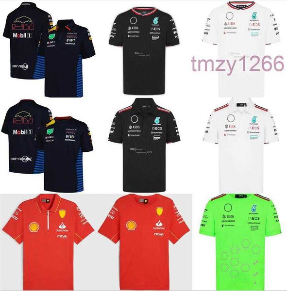 2024 2025 Formula 1 F1 Yarış Setleri Mercedeser AMG Petronas Fernando Alonso T-shirt Sıradan Nefes Alabası Polo Yaz Araba Motorsport Ferari Takım Jersey Gömlekleri