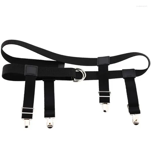 Cintos Mens Womens Elastic Nylon Cintura Cinto com Garter Suspender Clip Meias Calças Jeans Titular Correias Ajustáveis ​​Bloqueio Não-Slip