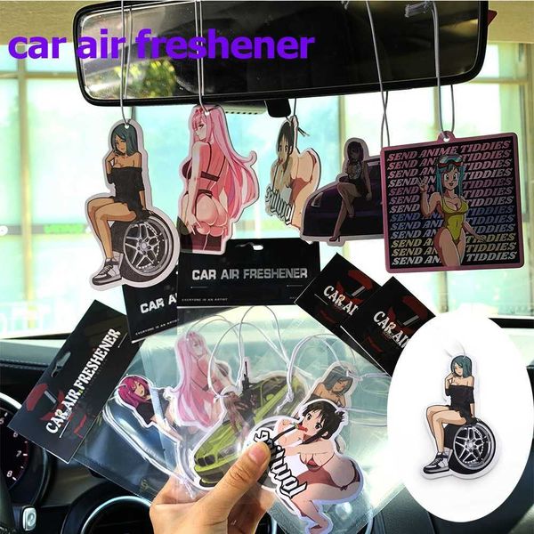 Ambientador de ar para carro Venda quente JDM série cultural ambientador de carro suspensão sexy menina carro retrovisor de papel sólido acessórios interiores de carro pingente 24323