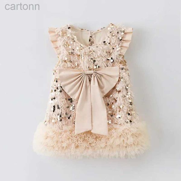 Abiti da ragazza Hot Girl TUTU Abito per bambini Canotta con fiocco Abito da principessa con paillettes Abbigliamento primaverile e autunnale 2-8 anni L429 24323