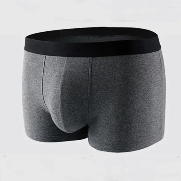 Cuecas 4 Pçs / lote Marca Algodão Boxer Mens Cueca Calcinha Homem Grande Curto Respirável Sólido Flexível Boxershorts Homens