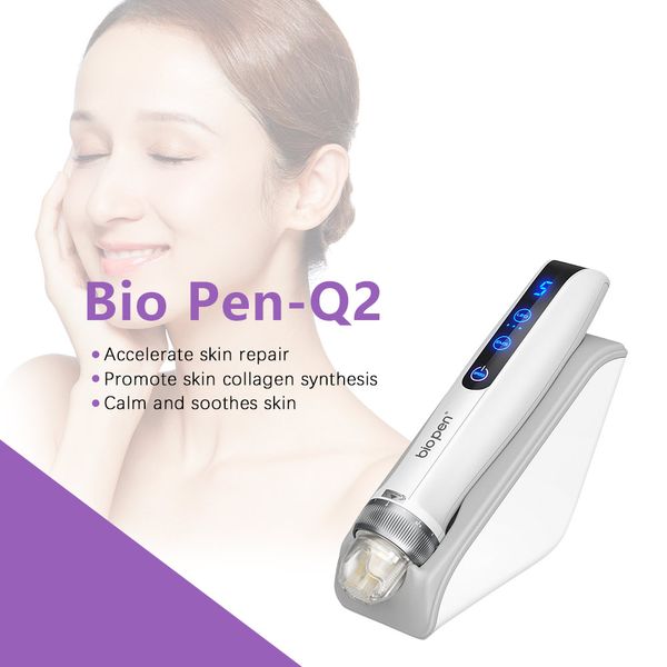 Yeni Bio Pen Q2 Profesyonel Mikro Kuzgun Kalem Elektrik Kablosuz EMS Elektroporasyon LED Işık Terapisi Derma Kalem Makinesi Saç Büyümesi Yüzü Vücut Cilt Bakımı