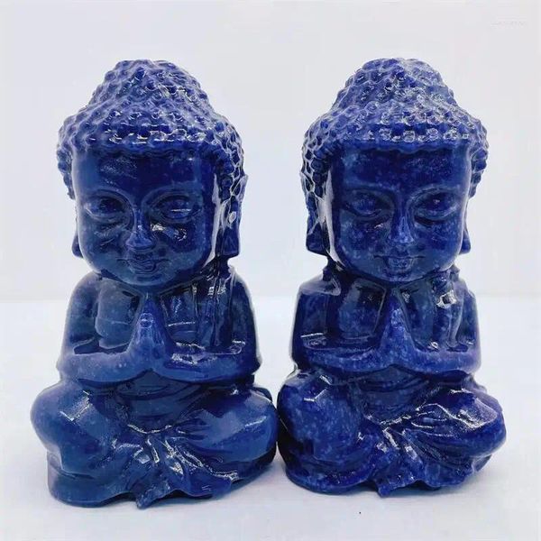 Estatuetas decorativas 14cm azul natural aventurina buda escultura estatueta ornamento cura pedra preciosa fengshui artesanato decoração de casa presente 1 peça