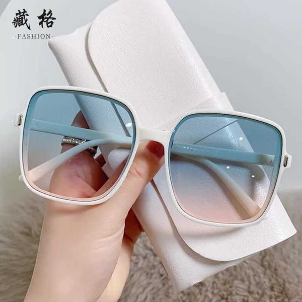 2024 novos óculos de sol doces cor gradiente óculos de sol tendência anti uv cor arroz unhas óculos de sol
