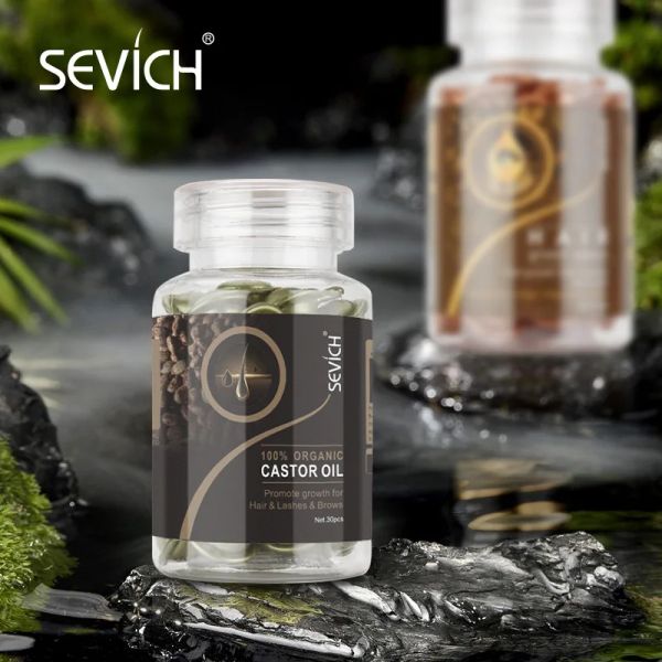 Produtos Sevich Kit de Crescimento Capilar 2 PÇS/SET Cápsula de Óleo de Cabelo Gengibre Orgânico para Cabelo Prevenir Tratamento de Perda de Cabelo Cápsula de Reparação de Cabelo Danificado