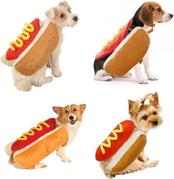 Giacche Pet Costume di Halloween Cane Gatto Zucca Cucciolo Abiti Cosplay Design Creativo Divertente Abiti caldi Felpa con cappuccio Abbigliamento per animali Hot Dog