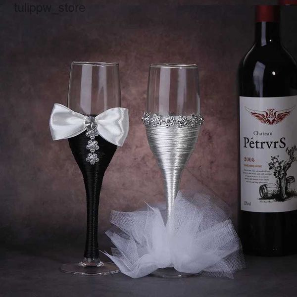 Copos de vinho 1 par de casal chinês estilo luxo vinho tinto champanhe copos presentes de casamento vinho casal casamento porta-copos suprimentos para festas L240323