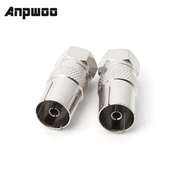 ANPWOO 2 Stück F-Stecker auf RF-Koax-TV-Antennenbuchse RF-Adapter