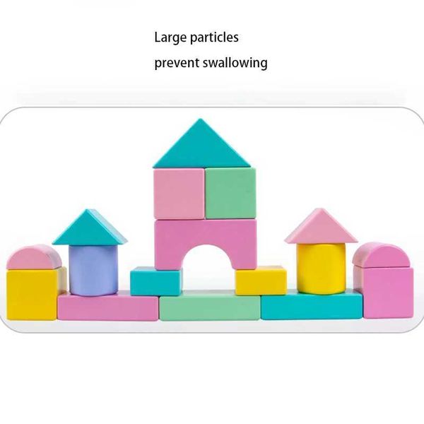Sortieren, verschachteln, stapeln, Spielzeug, 28 Stück Holzbausteine, bunt gestapelt, interaktives Montessori-Farb-Form-Erkennungsspiel 24323