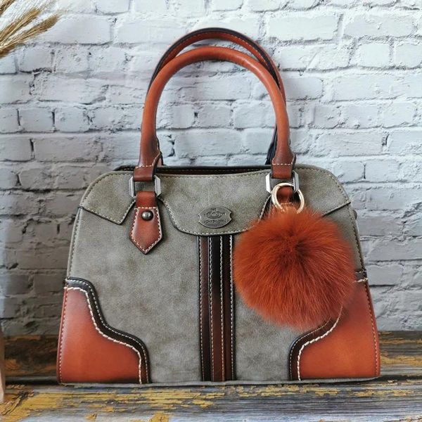 Borsa IMYOK Borsa a tracolla da donna in pelle con manico superiore casual Borsa a tracolla da donna vintage con borsa a sfera Borsa da donna di alta qualità Sac A Main