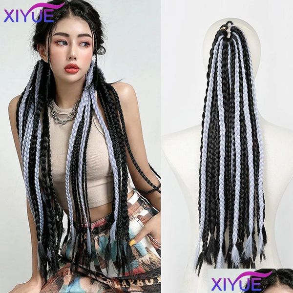 Синтетические парики Хвостики Xiyue Dirty Braids Ponytail Colorf Волшебные инструменты для европейских и американских уличных танцев Хип-хоп Прямая доставка Otadh