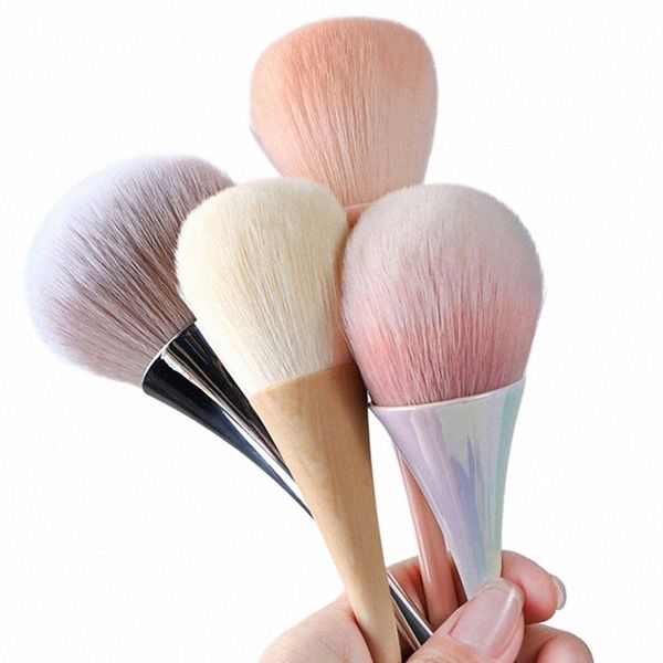 Limpeza de poeira Escova de unhas Manicure Nail Art Brush Big Head Fr Powder Blush Brush Sal Makeup Beauty Nail Accories Tool 41Qn #
