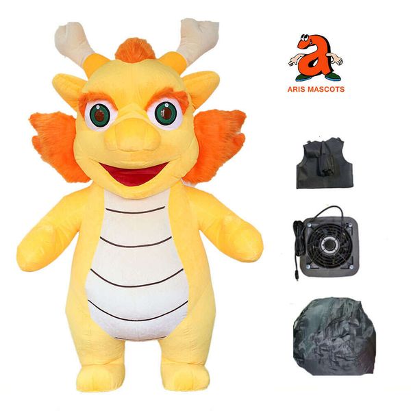 Costumi mascotte 2m/2.6m Costume da drago adulto Iatable per intrattenimento Vita reale Dinosauro Blow Up Walking Costume da mascotte Stage Wear Fancy Dress