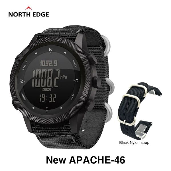 Dispositivos North Edge Apache46 Homens Digital Smart Watch Militar Exército Esportes À Prova D 'Água 50m Altímetro Barômetro Bússola Hora Mundial