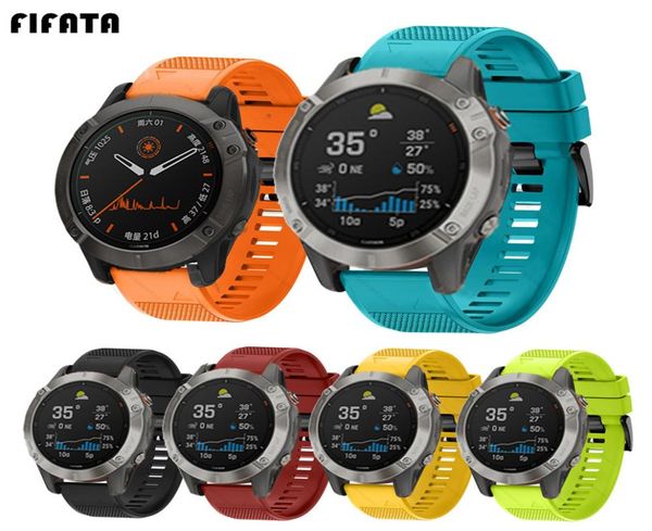 Fifata Smartwatch-Armbänder für Garmin Fenix 6 6S 6x 5x 5 5S 3 Std. Forerunner 935 945 Schnellverschluss-Silikonarmband8197172