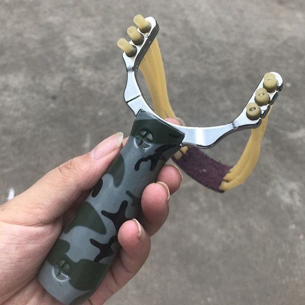 Leistungsstarke Slingshot Camouflage Shot Catapult Aluminium Tool Outdoor Accessoires Jagd Sling Game Bow Alloy PFBXR